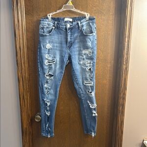 KanCan Blue Skinny Distressed Jeans